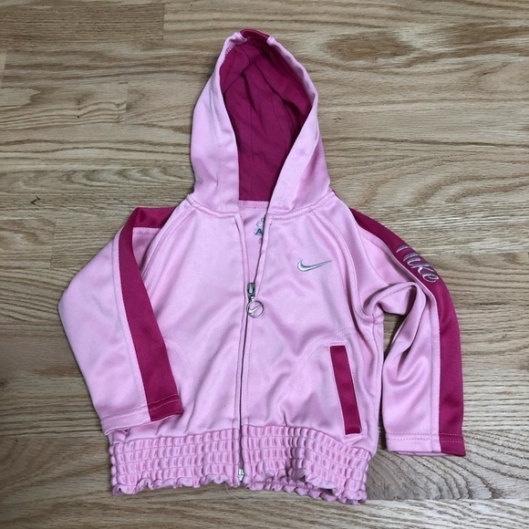 Nike Full Zip Pink Sweatshirt Jacket 18 mos Girls - Picture 1 of 4